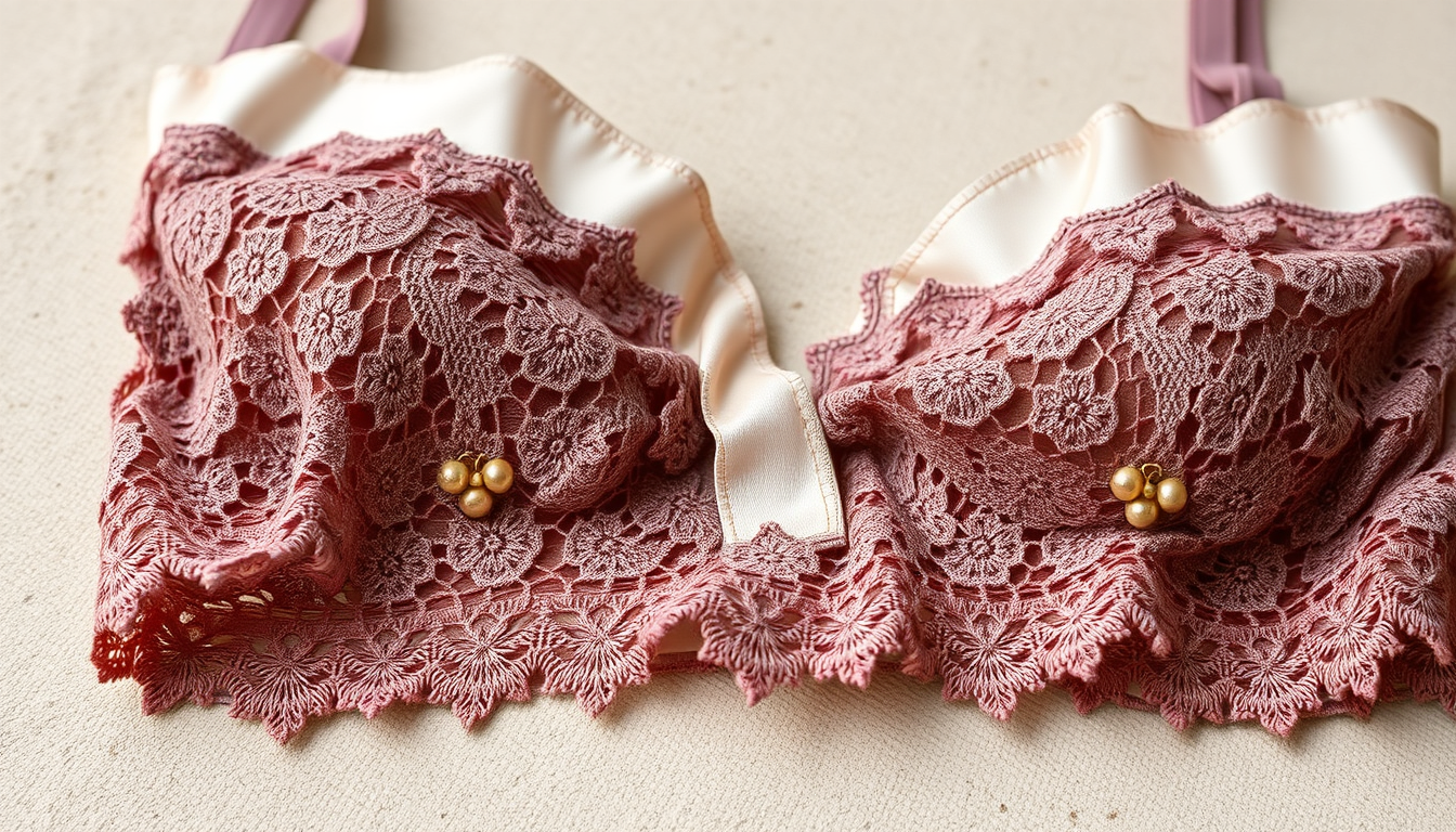 Texture of Grace: Morpe's Turkish Lingerie in Soft Mauve Lace with Champagne Ivory Accents for a Refined, Confident Silhouette